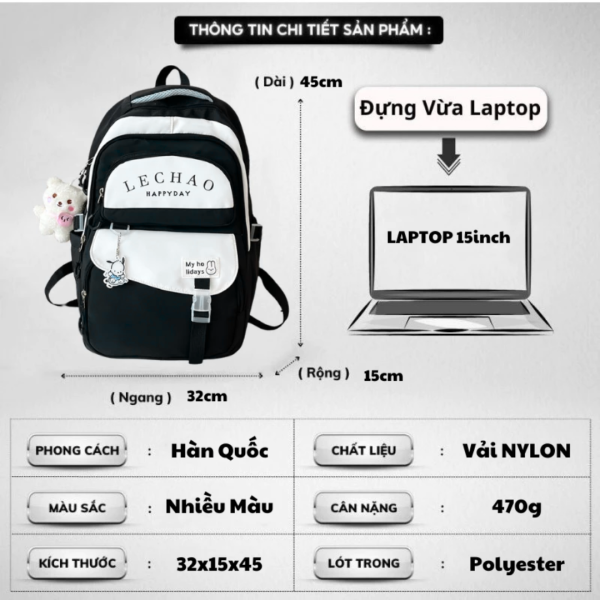 Balo Đi Học Nữ Cặp Đi Học Nữ Thời Trang Kawai Study
