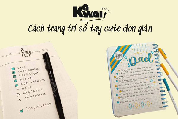 cách trang trí sổ tay cute đơn giản