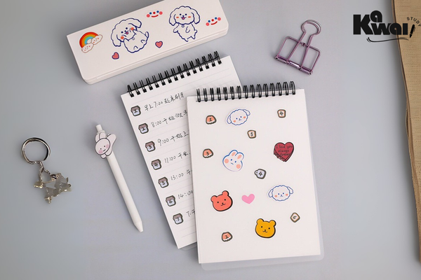 cách trang trí sổ tay cute đơn giản, phong cách mini