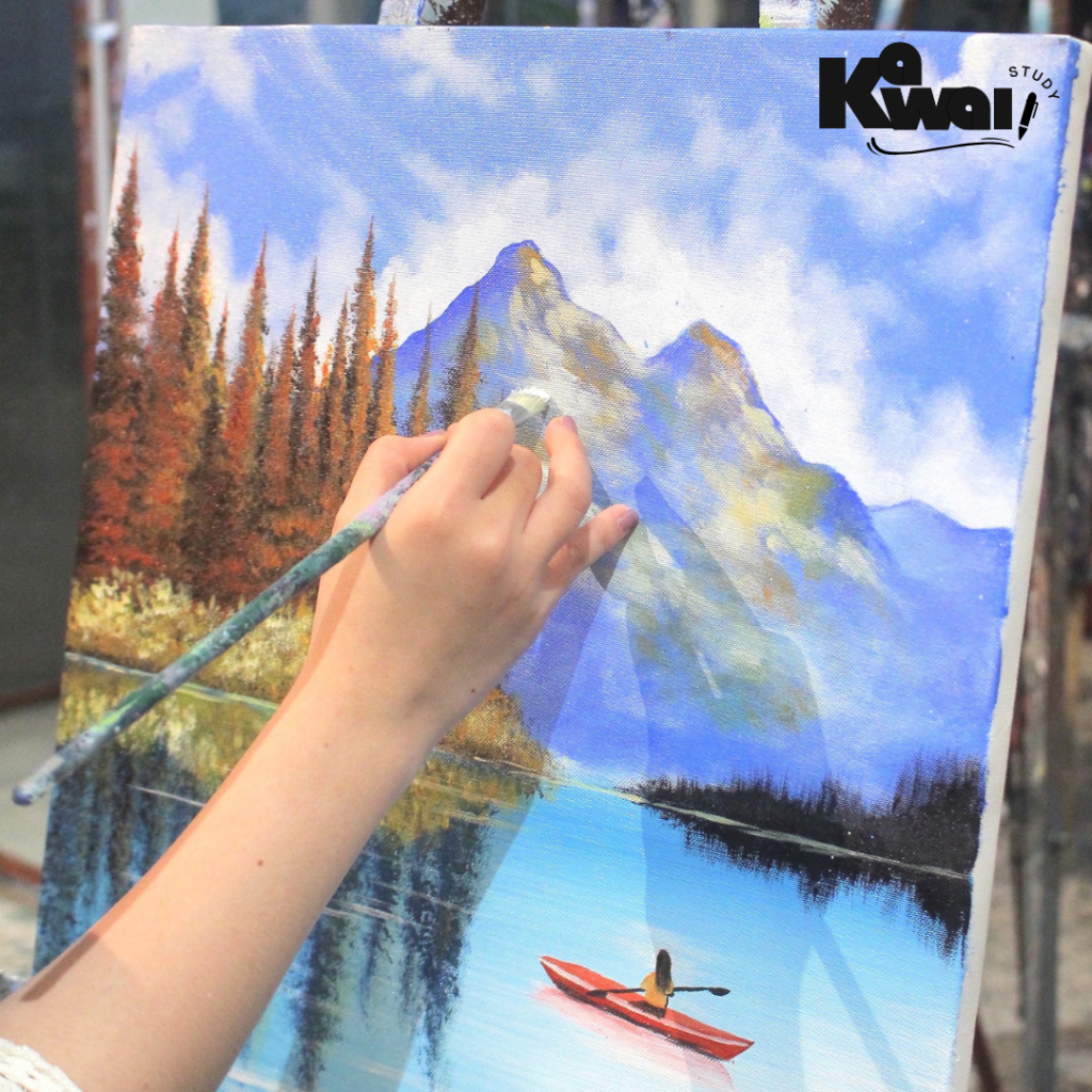 cách tô màu nước acrylic