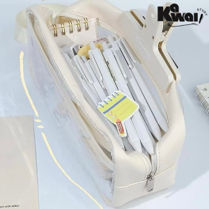 Hộp đựng bút chì trong suốt Kawaii Hộp đựng bút cầm tay chống nước
